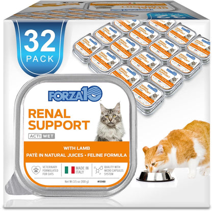 Wet Cat Food Kidney RENAL ACTIWET with Lamb 3.5Oz, Adult Cat Food Wet, Renal Support Canned Cat Food